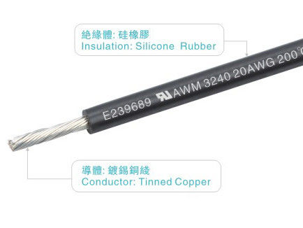 UL3240 600V 200C 10-28AWG  Silicone wires FT-2 for home appliance,lighting,industrial power wires
