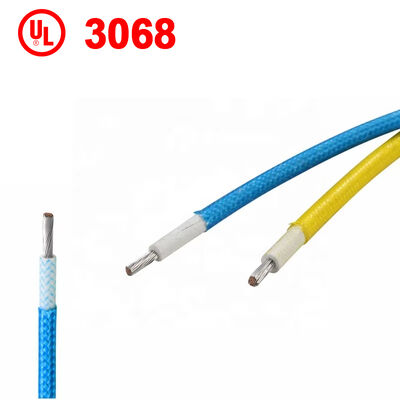 UL3068 ทนต่ออุณหภูมิสูง 300V 150C สายสับใยแก้วซิลิโคนสําหรับมอเตอร์และเครื่องผลิต